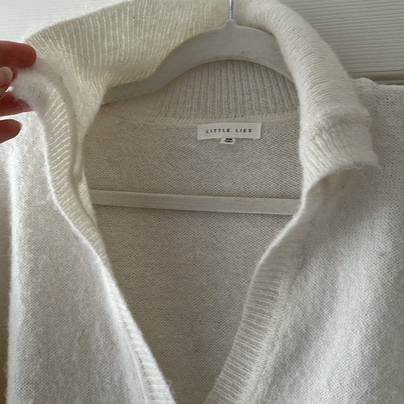 Little Lies Ivory White Pullover Sweater S/M - Picture 3 of 11